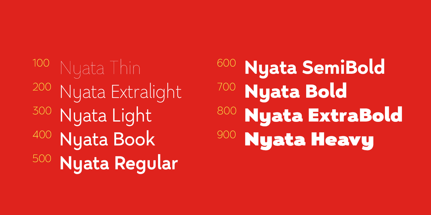 Beispiel einer Nyata Book-Schriftart